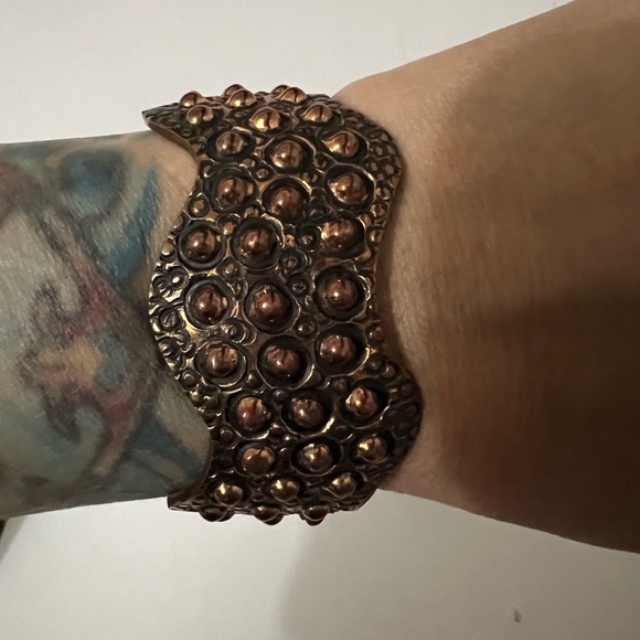 Vintage Navajo Ronnie Willie Signed Copper Cuff Bracelet - Picture 5 of 16